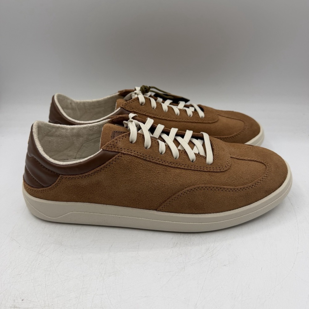 OluKai Punini Suede Sneakers Mens Sz 12 M Tan Toffee Casual Comfort Shoes NWT